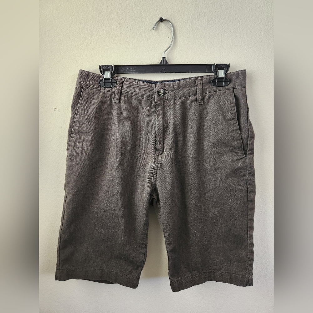 Volcom Men's Chino Shorts Flat Front Gray Size 30